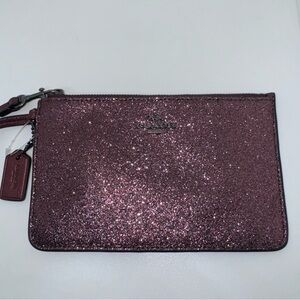 Coach Cherry Burgundy Glitter Wristlet! NWOT!